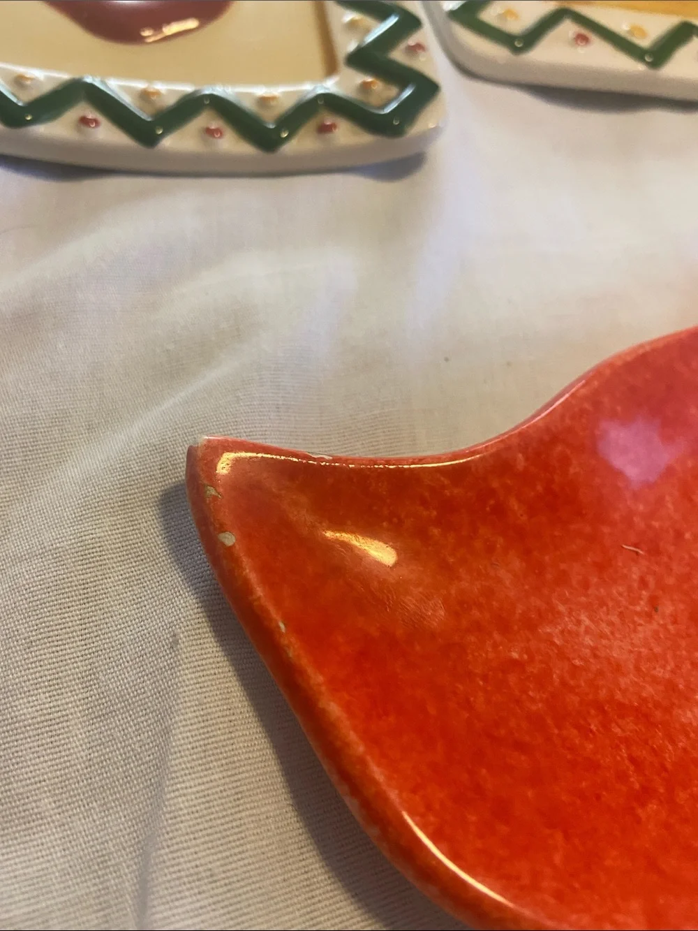 Hand-Painted Chili Pepper Ceramic Serving Dish Set - Red ClayArt 1996